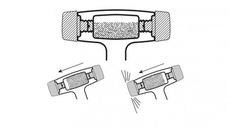 Marteau anti-rebond, embouts Ø 32 mm, manche gainé - Schemas Syst Microbilles
